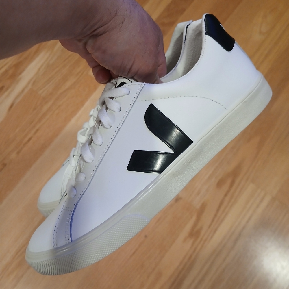 Veja White and Black Athletic Shoes